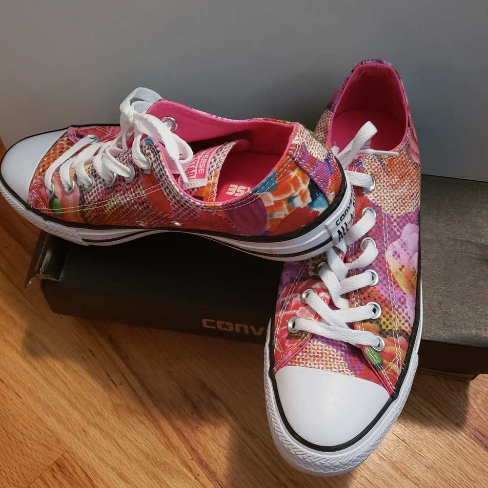 Pink Floral Converse